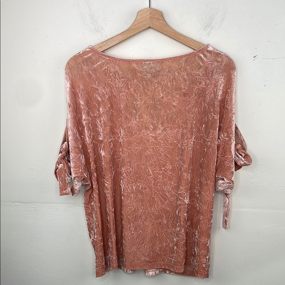 Anthropologie Maeve Crushed Velvet Cold Shoulder Blush Pink Women's Top Medium